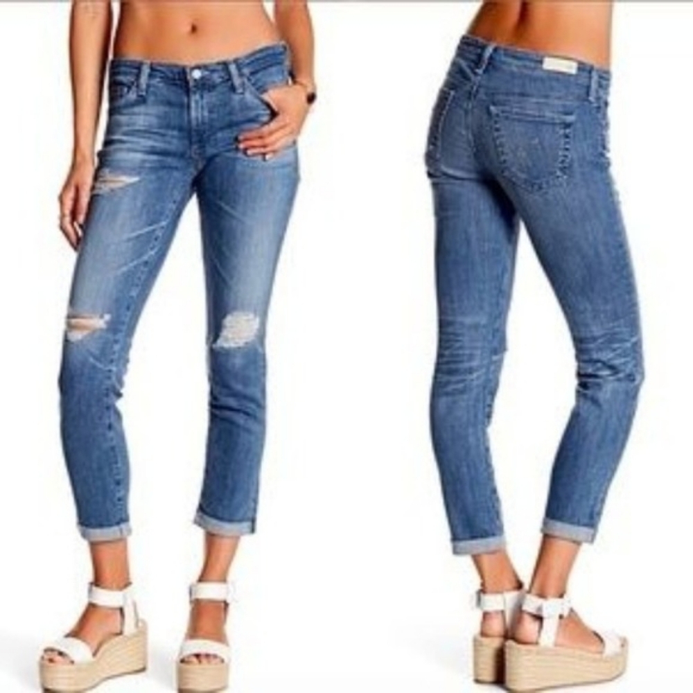 AG Jeans Adriano Goldschmied The Stilt Cigarette Roll Up Denim Jeans